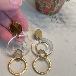 J. Crew lucite circle drop earrings